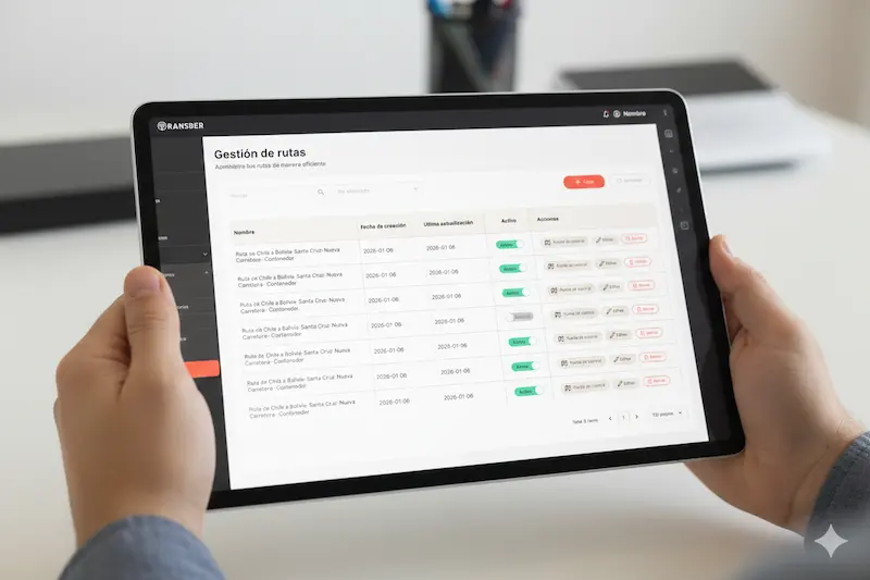 Panel web de Transber para empresas y colaboradores